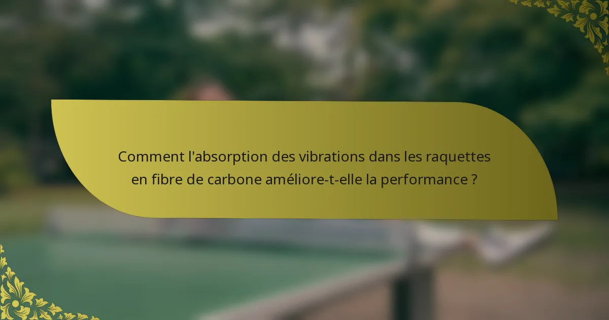 Comment l'absorption des vibrations dans les raquettes en fibre de carbone améliore-t-elle la performance ?